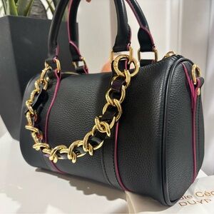 DUYP black Boston bag pink glazing